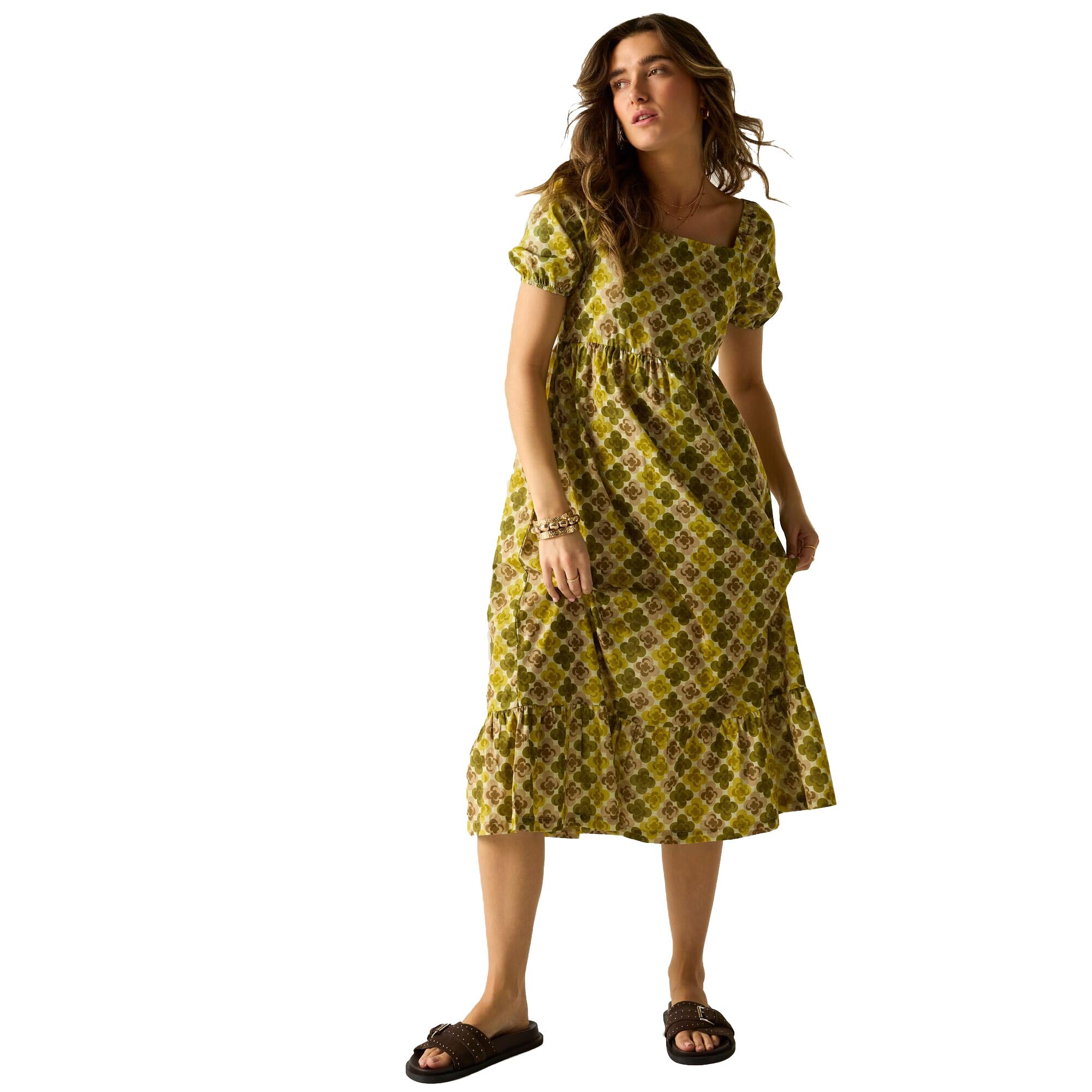 Regatta Women's Midi Summer Dress - Cotton - Yellow - Size 20