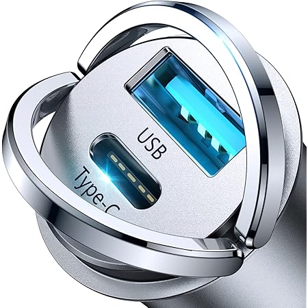 Amazon Com 車用充電器usb C 45 W Tollefe 金屬超快速車用充電器pd 3 0 Qc 3 0 Pd W Pps 25 W 適用於iphone 13 Samsung S22 銀色 手機和配件