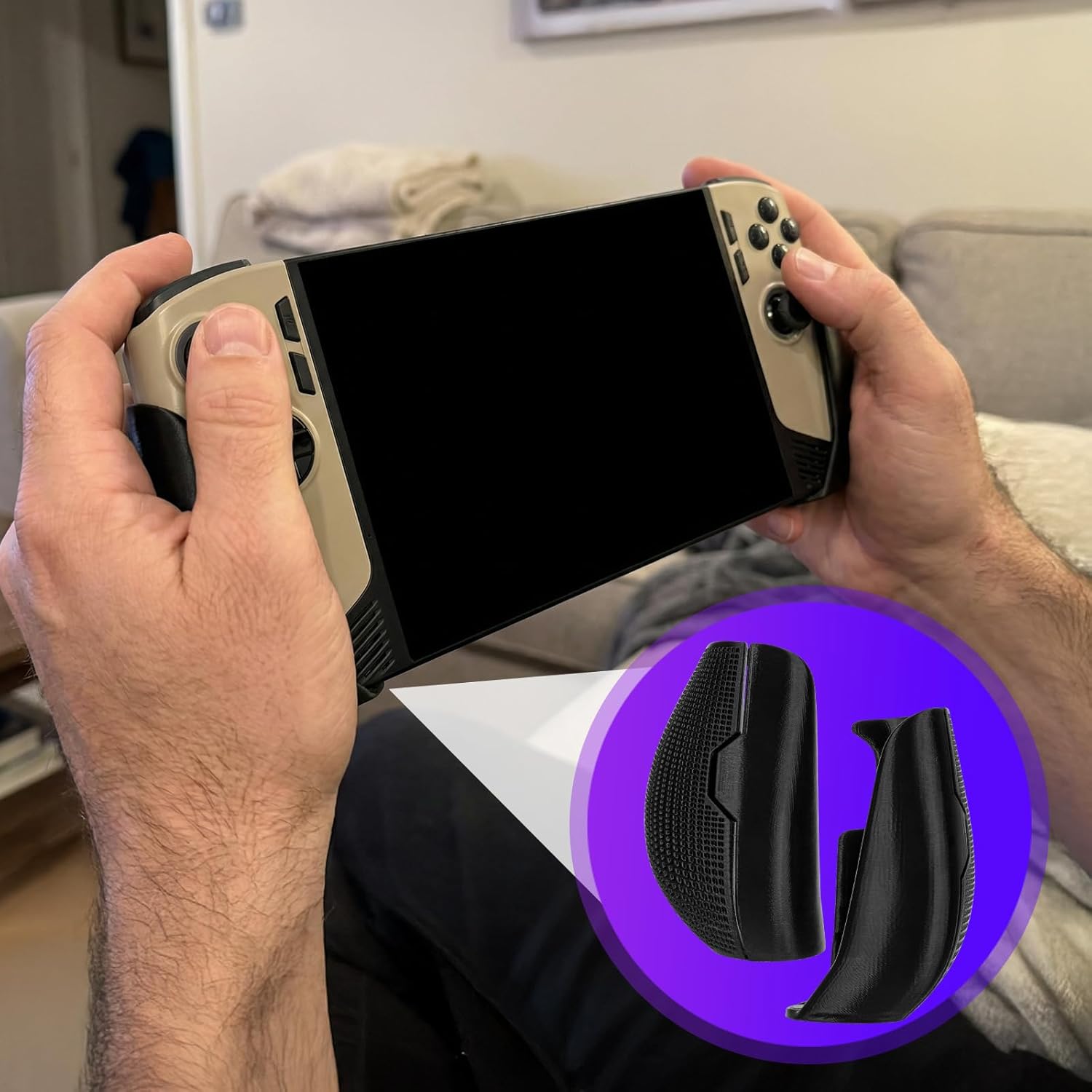 CharmPacks Comfort Grips for MSI Claw 8 AI Plus | Ergonomic Handles | Clip-On Design | Enhances Comfort-Reduces Hand Fatigue-Improves Stability (black)