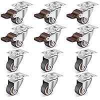 Vista 11 de Nefish Ruedas Giratorias de Montaje Lateral de 2 Pulgadas en Forma de L, Juego de 4 Ruedas Pequeñas de Goma, con Rodamiento de Bolas, Placa
