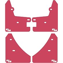 RokBlokz Rally Mud Flaps for 2013-2019 Ford Fiesta SE S & Titanium - Set of 4 Splash Guard Accessories - Multiple Colors and Logos - Fits MK6 - Not for MK3 Focus Red with White Logo, Short