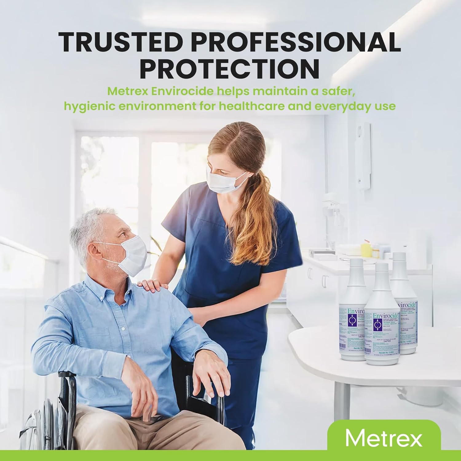 Metrex Envirocide Ready-to-Use Surface Disinfectant Cleaner & Decontaminant – Broad-Spectrum Formula, for Healthcare, Institutional & Facility Surfaces – 24 oz Bottle (Case of 12)