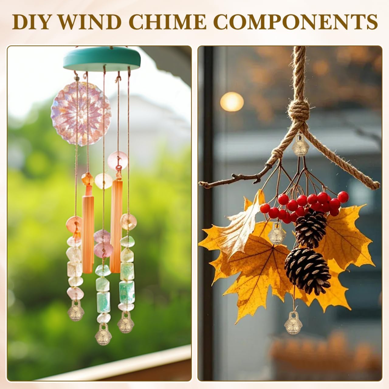 SUPVOX 30pcs DIY Craft Bells Vintage Copper Tiger Head Jingle Bells for Crafts, DIY Jewelry Making, Wind Chimes, Christmas Ornaments, Handmade Decorations - 0.43inches