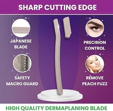 Yüz için Dermaplaning Bıçakları | 12'li Paket | Evde Dermaplane Cilt Eksfoliye Edmek İçin | Kadınlar için Yüz Tıraş Makineleri | Yüz Tıraş Makinesi | Kadınlar için Yüz Jiletleri | Dermaplaning Kiti |