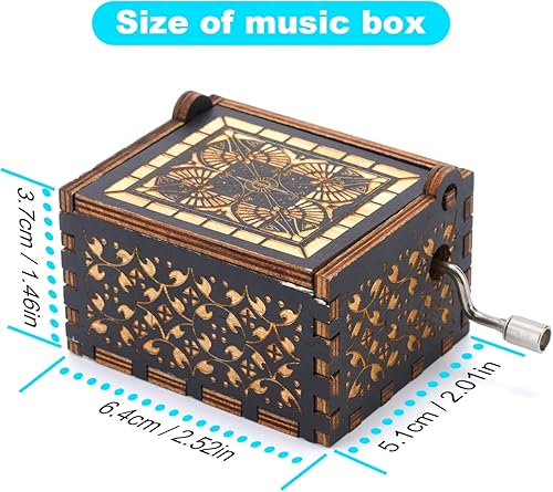 Miniatura 4 de Prner The Nightmare Before Christmas - Caja de música de madera, caja de música de manivela, caja de música de madera grabada antigua, regalo para