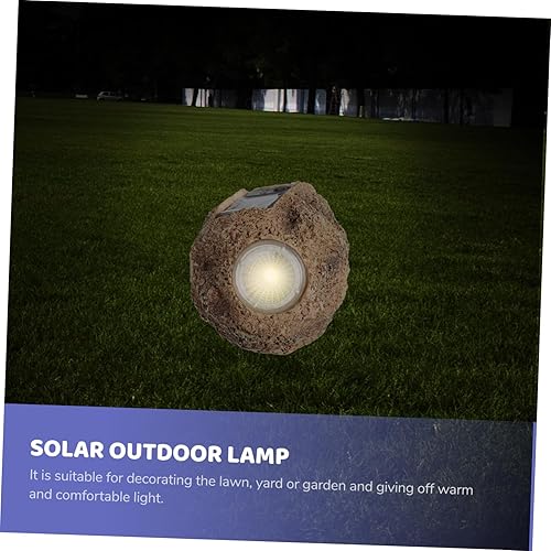 Miniatura 8 de DOITOOL 3 piezas de lámpara de piedra LED luz solar tierra luces paisaje jardín al aire libre luces forma luz lampara solar para exterior piedra