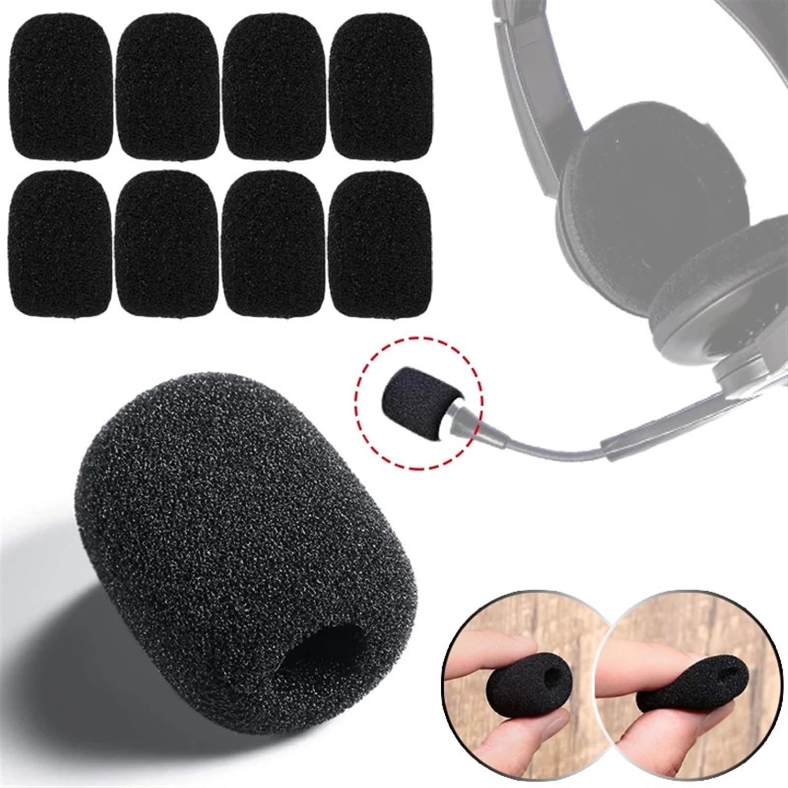 Mikrofon z pianką Czarna piankowa osłona mikrofonu nagłownego 30/40/50 szt(30pcs)