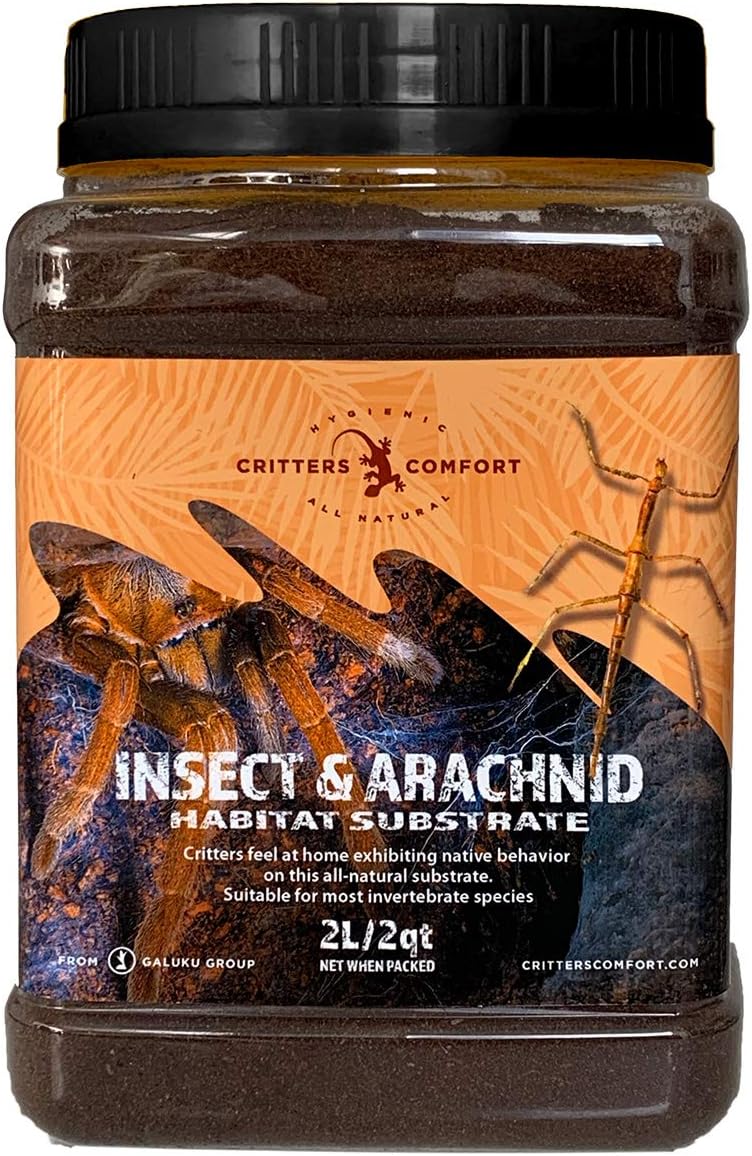 Critters Comfort Insect & Arachnid Habitat Substrate Natural Coconut Fiber 2qt/2L Jar