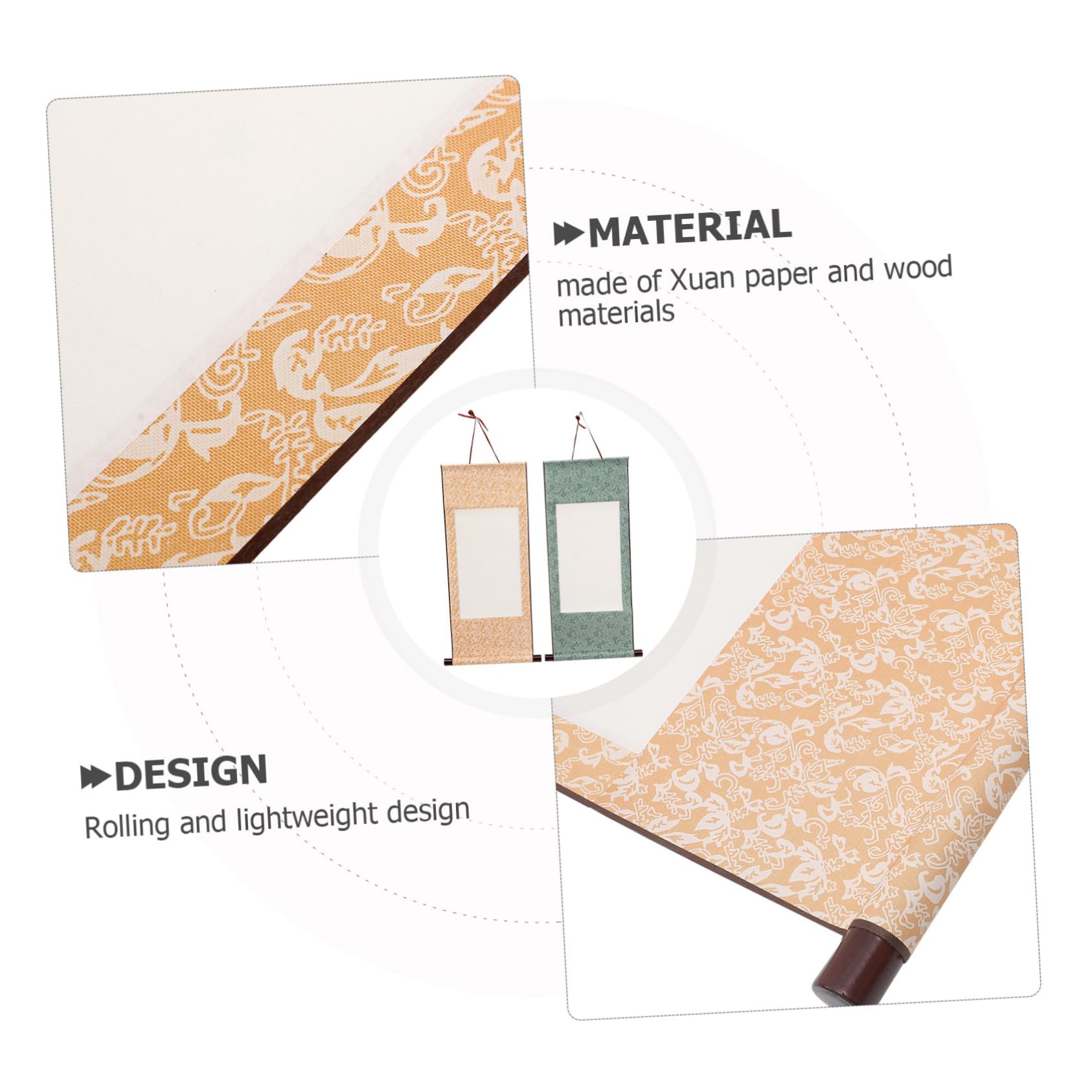 Amazon.co.jp: NUOLUX 多機能書道用紙巻物 吊り下げ式 空白スクロール