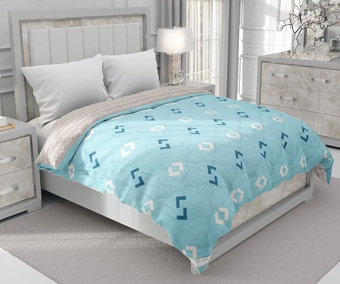 Ab Home Decor 300 TC Super Soft Glace Cotton Ultrasonic Microfiber Premium Light Weight AC Comforter Double Bed King Size Blanket/Duvet/Dohar for All Weather/Seasons-90x95 Inch