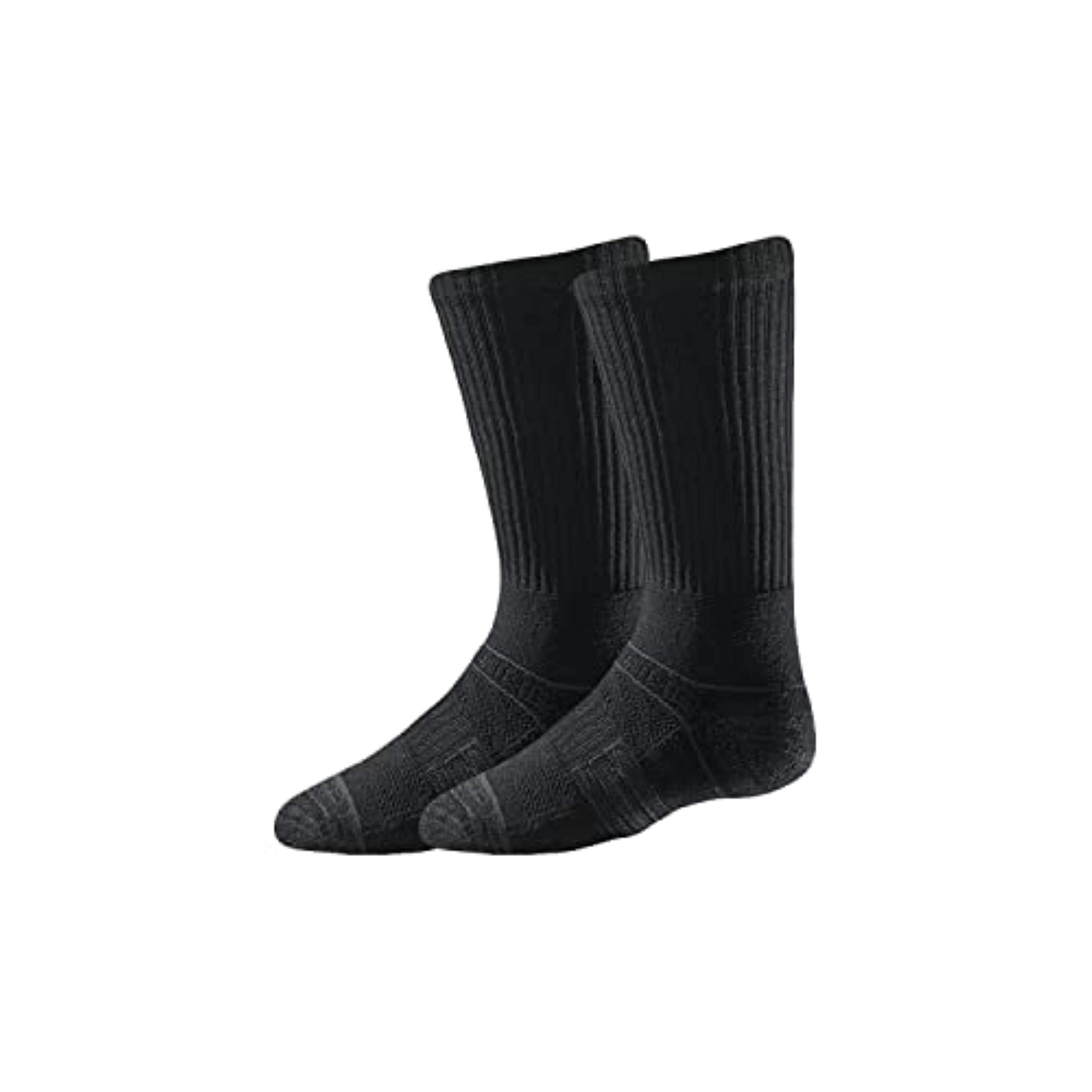 Strideline Basic Crew Socks | Quad-Ply Yarn Padding, Direct Compression and Zoned Cushioning, 1 Pack (Black, Small)