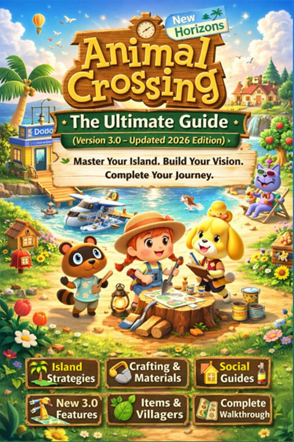 Animal Crossing: New Horizons The Ultimate Guide (Version 3.0 – Updated 2026 Edition) Island Life Mastery, Crafting & Materials Systems, Social ... and Complete Progression Walkthrough      Paperback – March 1, 2026