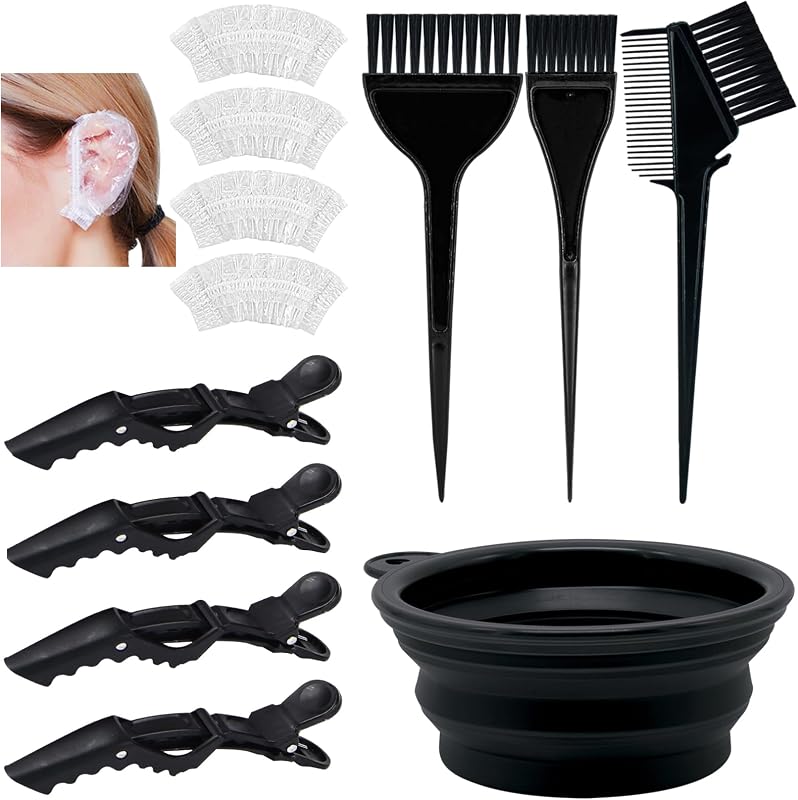 Xarchy 12 Pcs Hair Bleach Kit Professional Hair Coloring Products with Hair Dye Brush, Hair Color Bowl, Earmuffs, Hair Clips for Salon Hair Dye, Hair Color at Home, Hair Highlighting