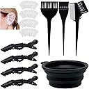 12 Pcs Hair Bleach Kit Professional Hair Coloring Products with Hair Dye Brush, Hair Color Bowl, Earmuffs, Hair Clips for Salon Hair Dye, Hair Color at Home, Hair Highlighting
