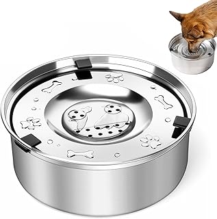 1L Wassernapf Hund Ohne Sabbern Edelstahl, Wassernapf Ohne Sabbern, Schwimmender Spender, Hund Mit Rutschfestem Boden, Leak-Proof Feeder für Welpen und Kätzchen Gesundes Trinkennken product image