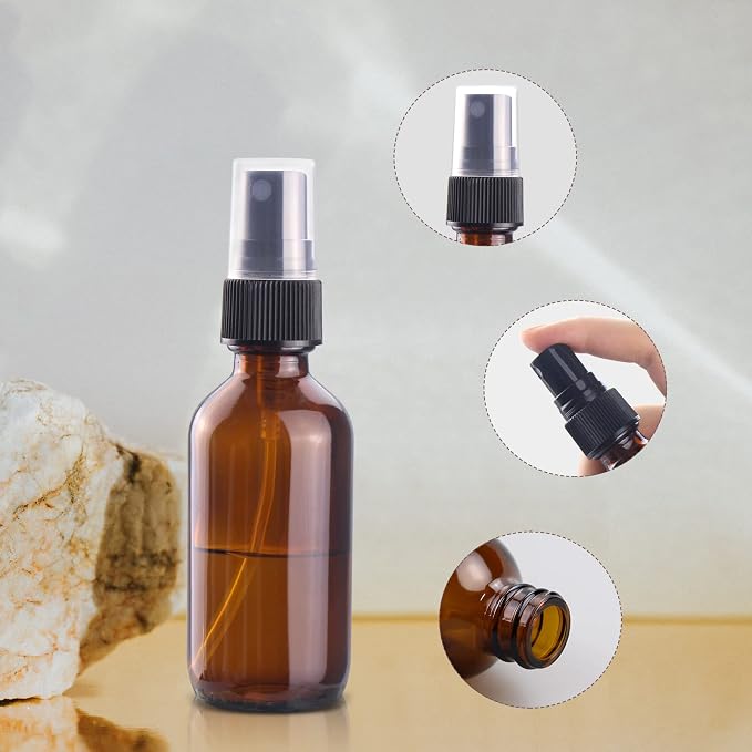 Botellas de spray de vidrio mini 2 oz (4 unidades) miniatura 3