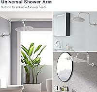 Vista 4 de NearMoon Brazo de extensión de ducha en forma de S con brida, tubo extensor de cabezal de ducha de altura alta de acero inoxidable, extensión