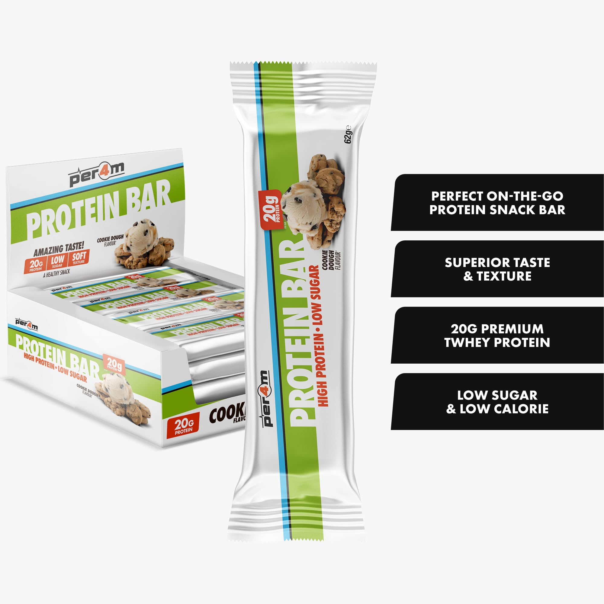 Per4m Protein Bar (12x62g) Cookie Dough