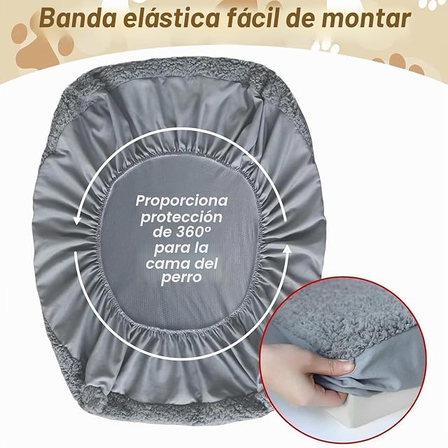 Foto 4 de 7 de Fundas para camas de perros, funda de repuesto para colchón de perro, funda de felpa suave, 91 x 68 cm