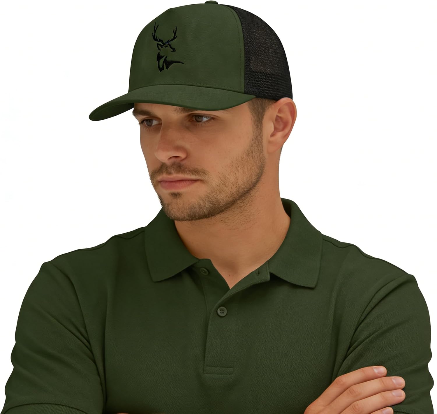 Breathable Hunting Hat for Men - Adjustable Mesh Trucker Hat, Lightweight Outdoor with Sweatband for Deer/Duck Hunting - Image 4