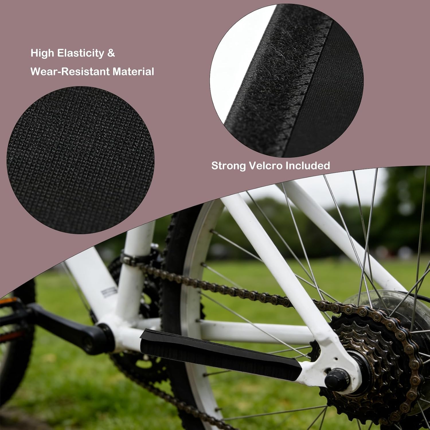 Tyenaza 2pcs Bike Frame Protector, Protector de Marco de Estancia para la mayoría de Las Bicicletas de Carretera de montaña Cadenas de Bicicleta de persecución de Seguridad Neopreno