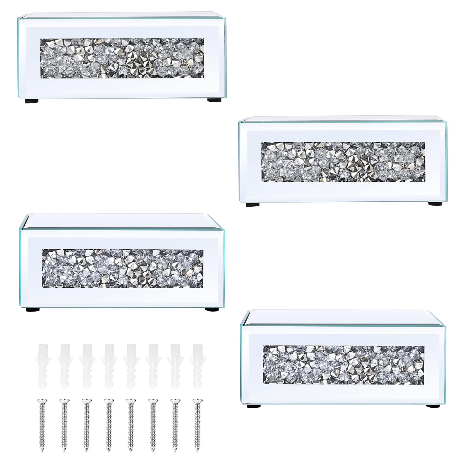 Étagère flottante diamant écrasé Sumnacon lot de 4 pour salon