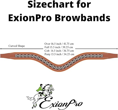 Miniatura 5 de ExionPro Ceja de cuero curvada acolchada cuadrada con costuras elegantes  Ceja ecuestre  Tamaño matrimonial, mazorca, sobre caballo, color marrón,