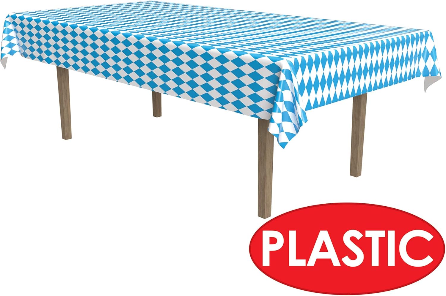Beistle Oktoberfest Party Supplies, Plastic Rectangular Tablecovers, Bavarian Tablecloths, German Theme Table Décor, Celebrating with You Since 1900, 54" x 108", Blue/White, 3 Piece (Pack of 3)