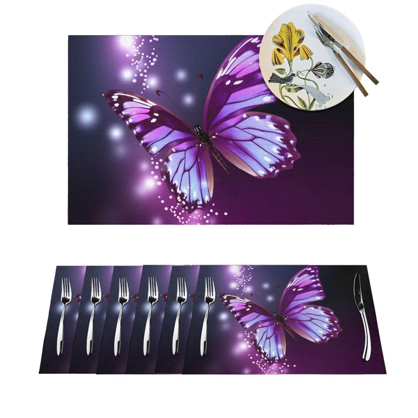 Sets de table résistants à la chaleur Décoration de cuisine papillon