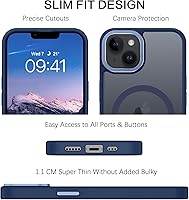 Vista 7 de BENTOBEN Funda magnética para iPhone 13 y iPhone 14 [compatible con Magsafe], funda translúcida mate para iPhone 13/14, delgada, a prueba de golpes