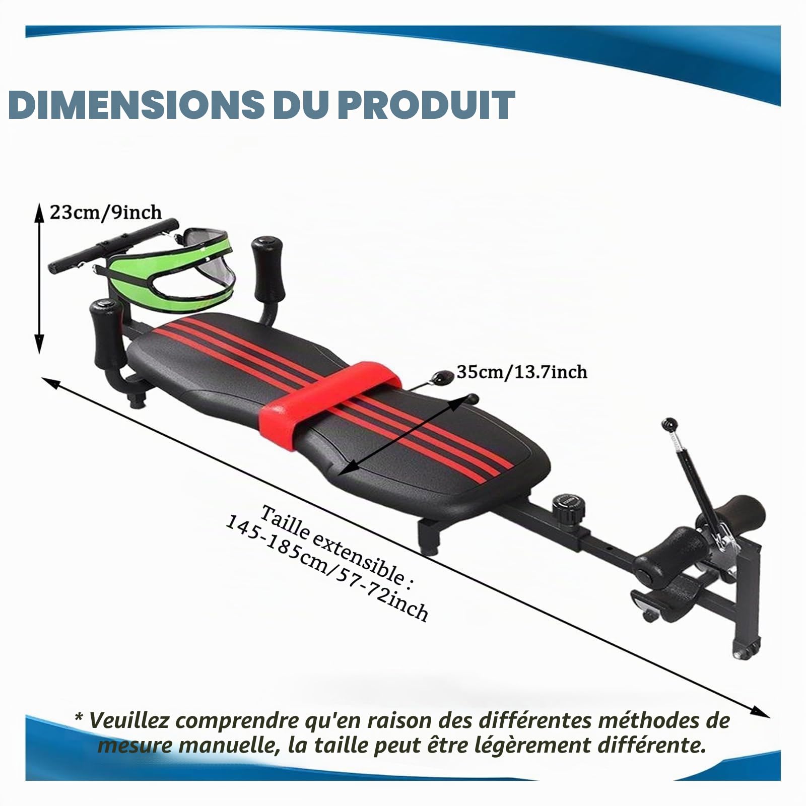 Table d'Étirement du Dos Réglable avec Traction Cervicale - Banc Multifonctionnel pour Soulager la Douleur, Réhabilitation et Fitness à Domicile