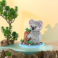 Vista 6 de Larcele Animal Series - Juego de micro bloques de construcción de animales, mini ladrillos de juguete de construcción 3D, 1000 piezas KLJM-07 (Koala)