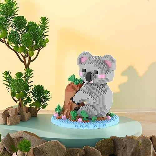 Miniatura 6 de Larcele Animal Series - Juego de micro bloques de construcción de animales, mini ladrillos de juguete de construcción 3D, 1000 piezas KLJM-07 (Koala)