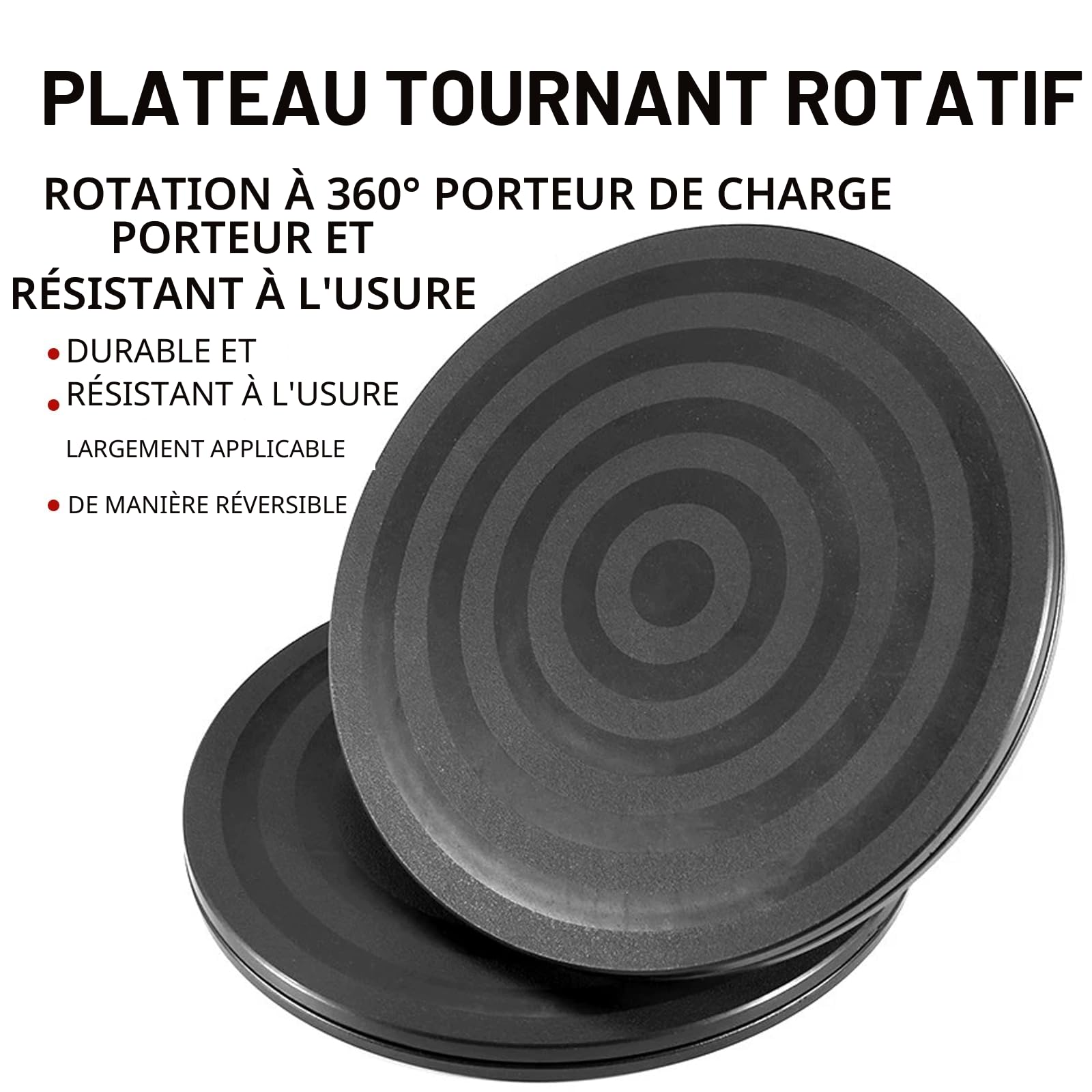 Plateau Tournant,Tourne-Disque Rotatif Rotatif à 360 Degré Plateau Pivotant TV,Degrés avec Roulements à Billes en Acier, Charge15 kg, Idéal pour TV, Artisanat, Présentoirs, 20 cm de Diamètre