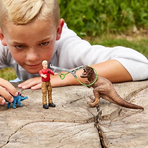Miniatura 4 de Schleich Dinosaurios, juguetes de dinosaurio para niños, tiranosaurio Rex Attack juego de dinosaurio de 5 piezas con juguete T-Rex, a partir de 4
