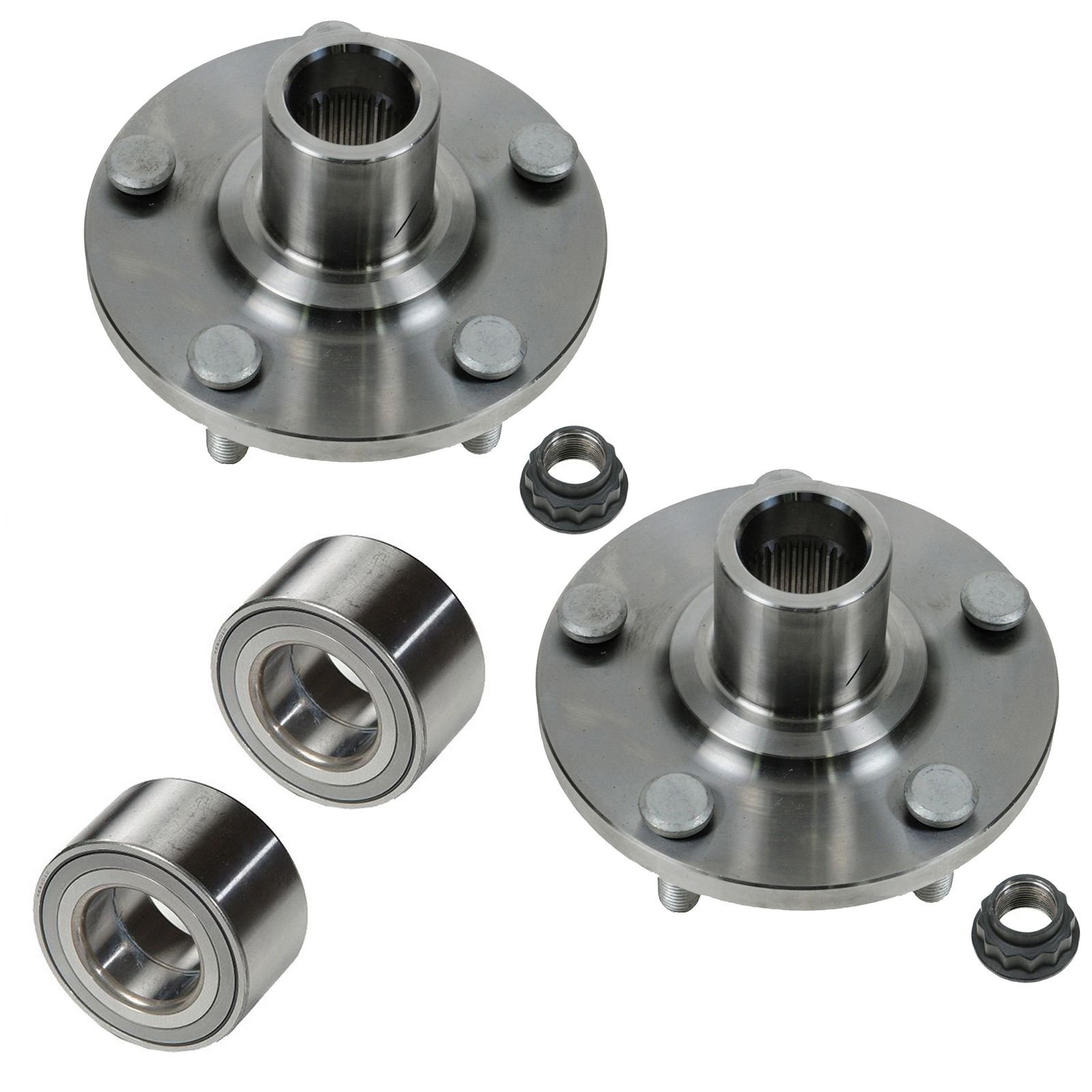 TRQ Front Wheel Hubs & Bearings Kit Left & Right Pair Set Compatible with Toyota & Lexus Models