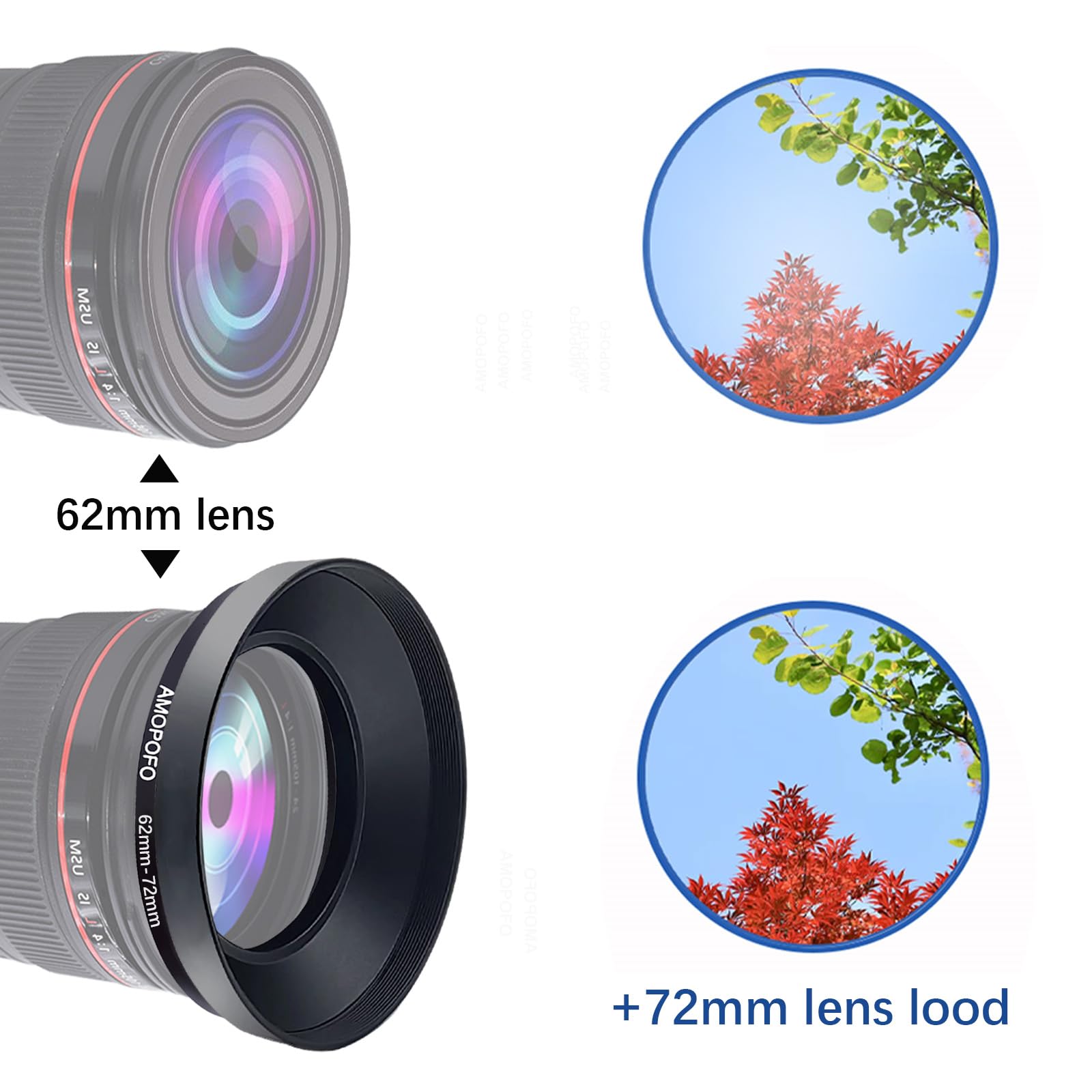 62mm to 72mm Step Up Ring For Filters,62mm-72mm Camera Filter Ring,Made Of CNC Machined space aluminum With Matte Black Electroplated Finish.for 72mm UV,ND,CPL Camera Filter accessories — view 6