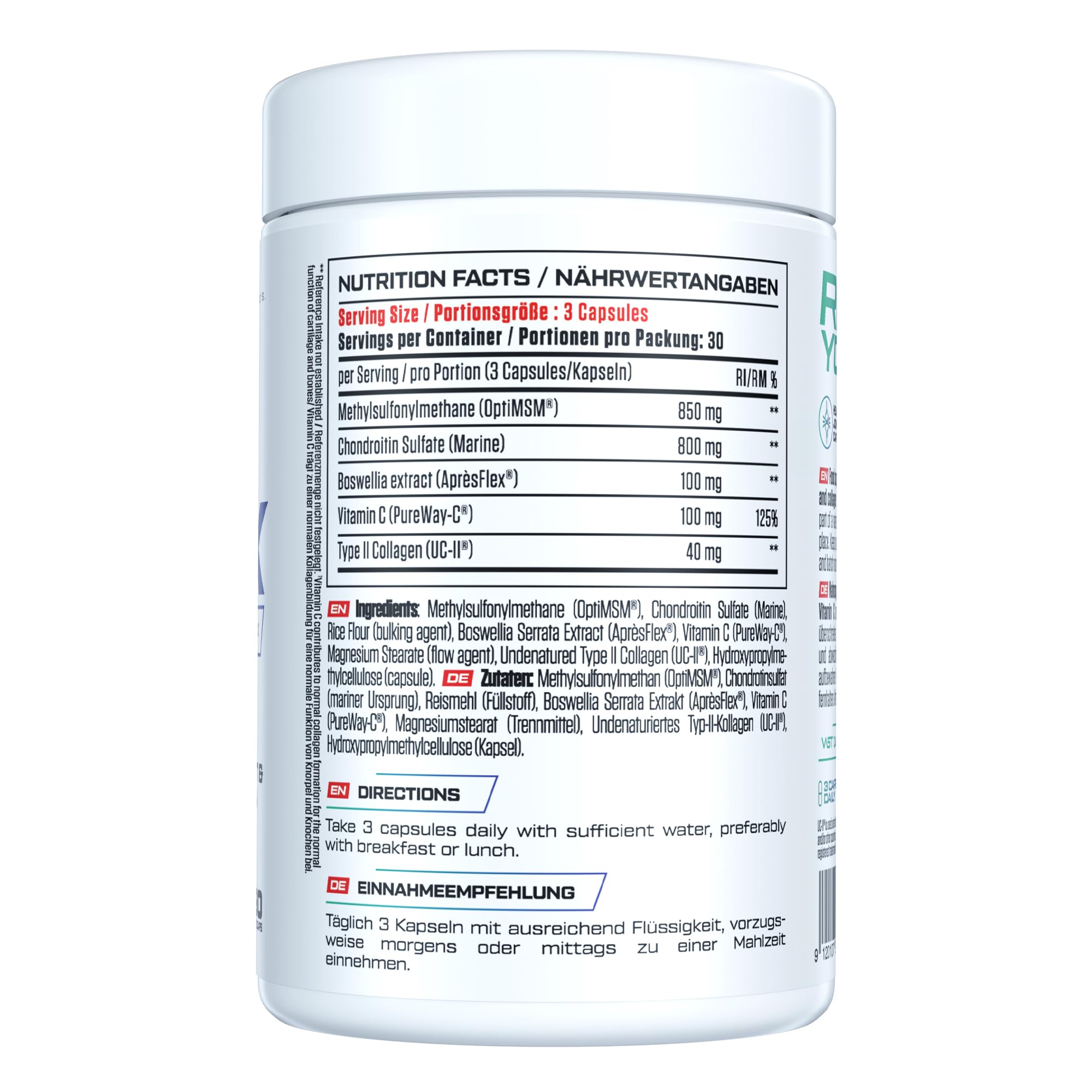 VAST Pro Flex Joint Support, 90 Kapseln (30 Tagesportionen), mit 850 mg OptiMSM®, 800 mg marines Chondroitin, AprèsFlex® Boswellia, UC-II® Kollagen & Vitamin C