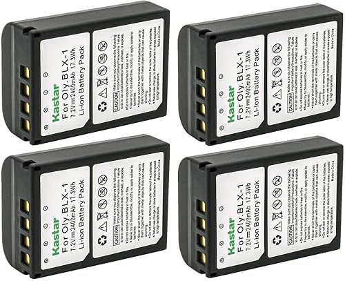 Vista 6 de Kastar BLX1 - Batería de repuesto para Olympus OM System BLX-1, cargador de batería de iones de litio Olympus OM System BCX-1, cámara sin espejo