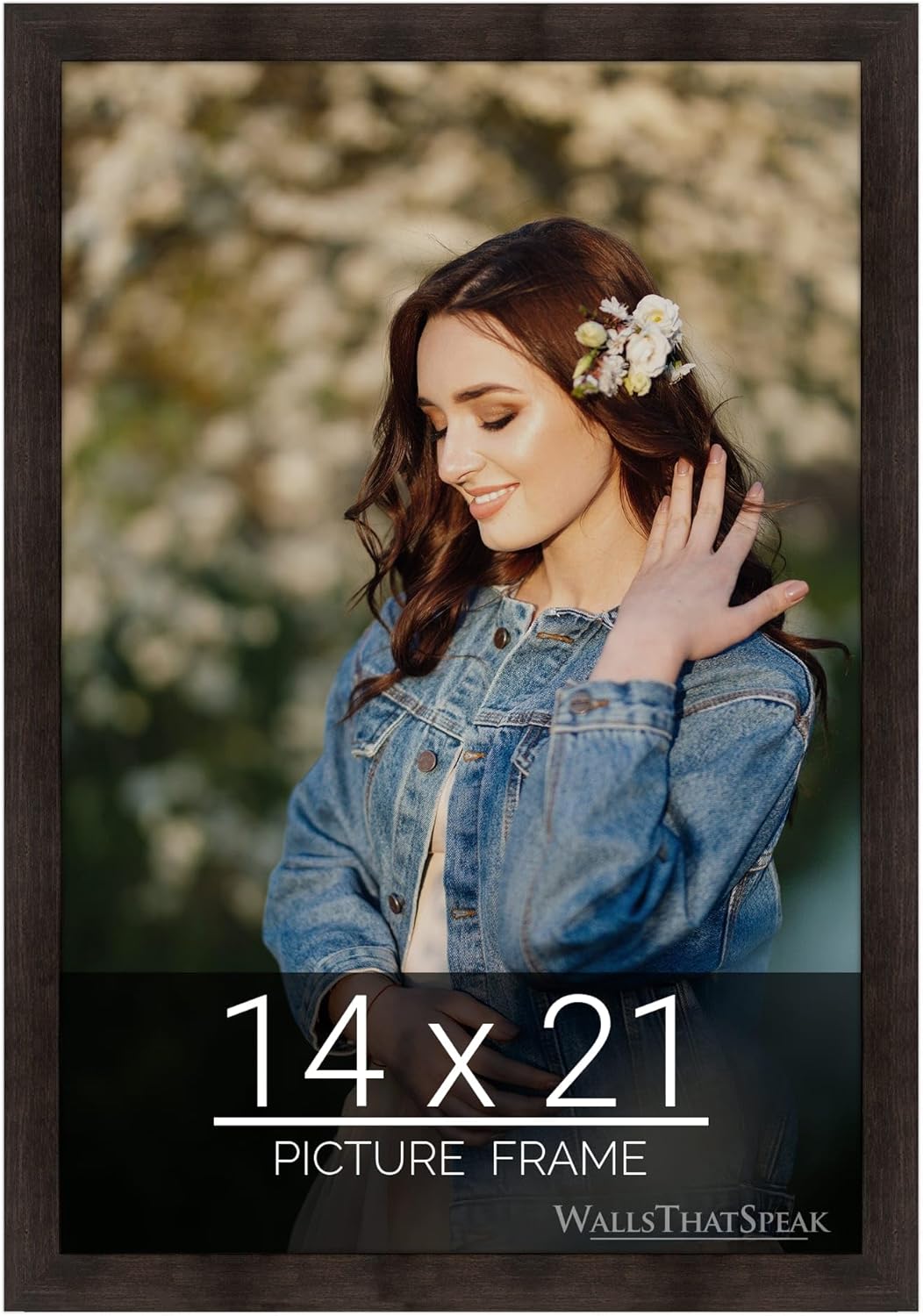wallsthatspeak 14x21 Espresso Brown Picture Frame for Puzzles Posters Photos or Artwork