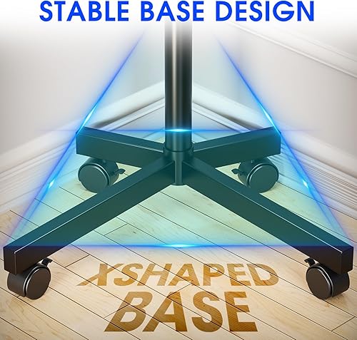 Miniatura 7 de Soporte de TV móvil para televisores de pantalla plana LCD LED OLED de 23 a 60 pulgadas de hasta 88 libras, inclinación y altura ajustable, ruedas