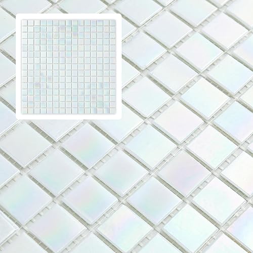 Mijaro 10 azulejos de mosaico cuadrado de mármol para baños y paredes exteriores, piscinas, etc.