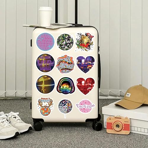 Miniatura 5 de Paquete de 130 calcomanías de bola de disco, calcomanías de vinilo impermeables y estéticas para botellas de agua, laptop, teléfono, álbumes de