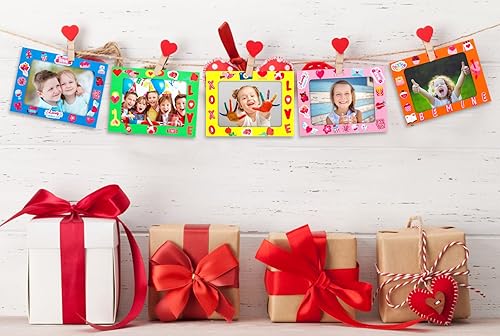 Miniatura 4 de D4DREAM Marcos de fotos para el día de San Valentín kits de manualidades para niños 20 unidades marco de fotos para manualidades actividades de San