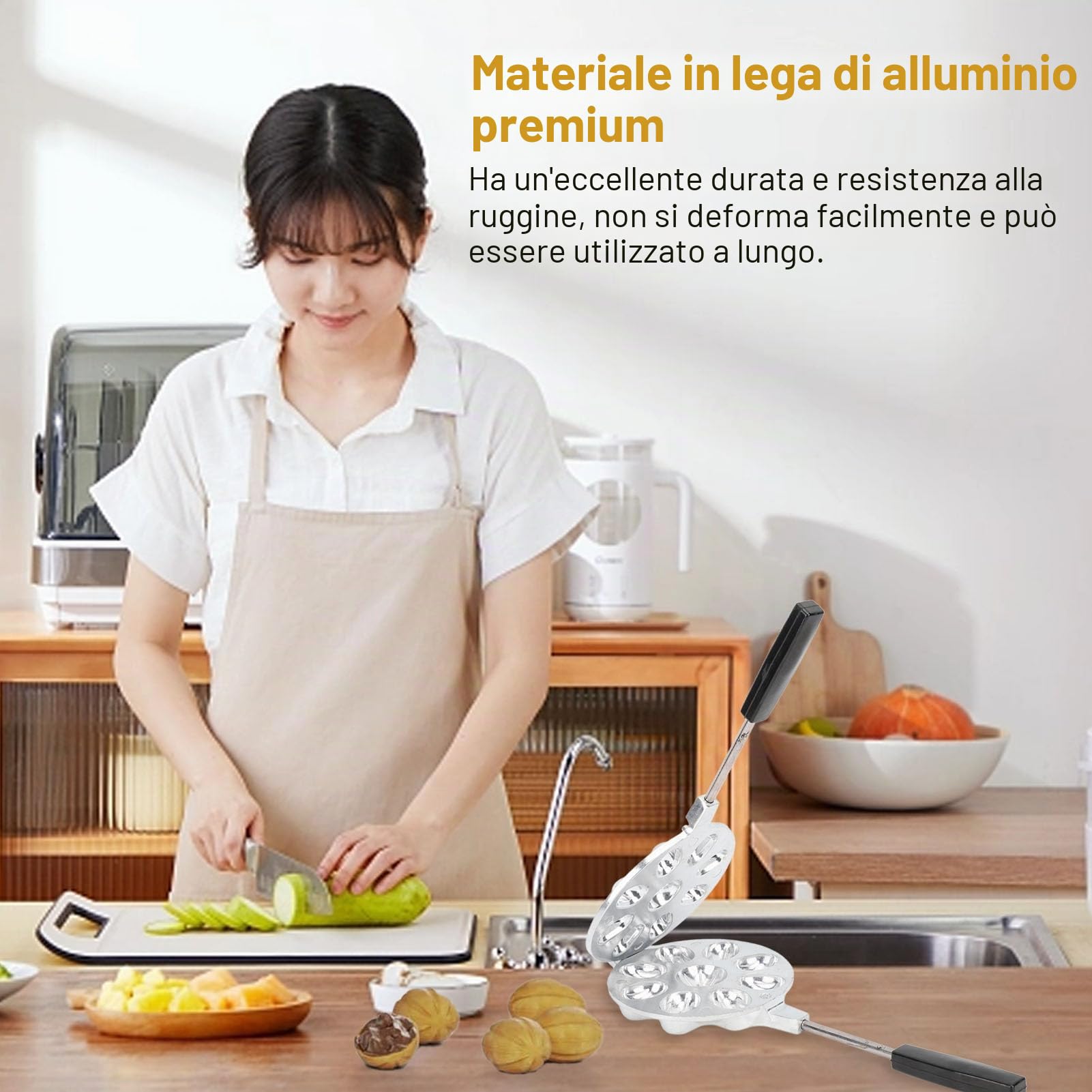 Stampo per Biscotti Alle Noci, 2 Pezzi, Stampo per Biscotti in Acciaio Inossidabile, Stampo per Waffle Alle Noci, Teglia da Forno, Pentola Specifica per Pancake, Creatore di