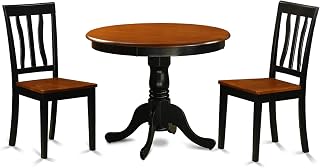 Wooden Dining Set - 2 Chairs & Centerpiece Table Asian Hardwood | Neo-Classical Collection | Ideal for Dining, Kitchen, or Card Room