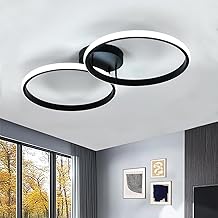 Toolight Modern LED Ceiling Light, 42 W 4725LM Acrylic Round Ceiling Light, Black Ceiling Light for Kitchen, Bedroom, Living Room, Dining Room, Cold Light 6500K, 54 cm