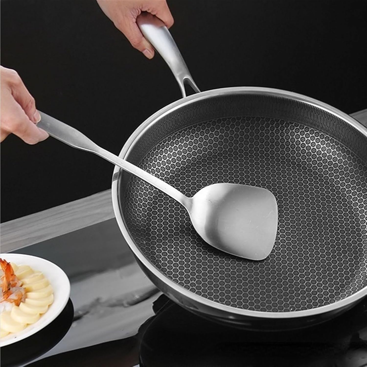 Pan Frying Pan Honeycomb Frying Pan Non-Stick Non-Coated Full Screen Omelet Pan Frying Steak Pancake Cookware Pans