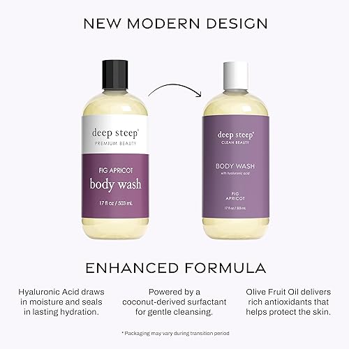Miniatura 3 de Deep Steep Gel de baño de aceite de argán, higo albaricoque, 17 onzas