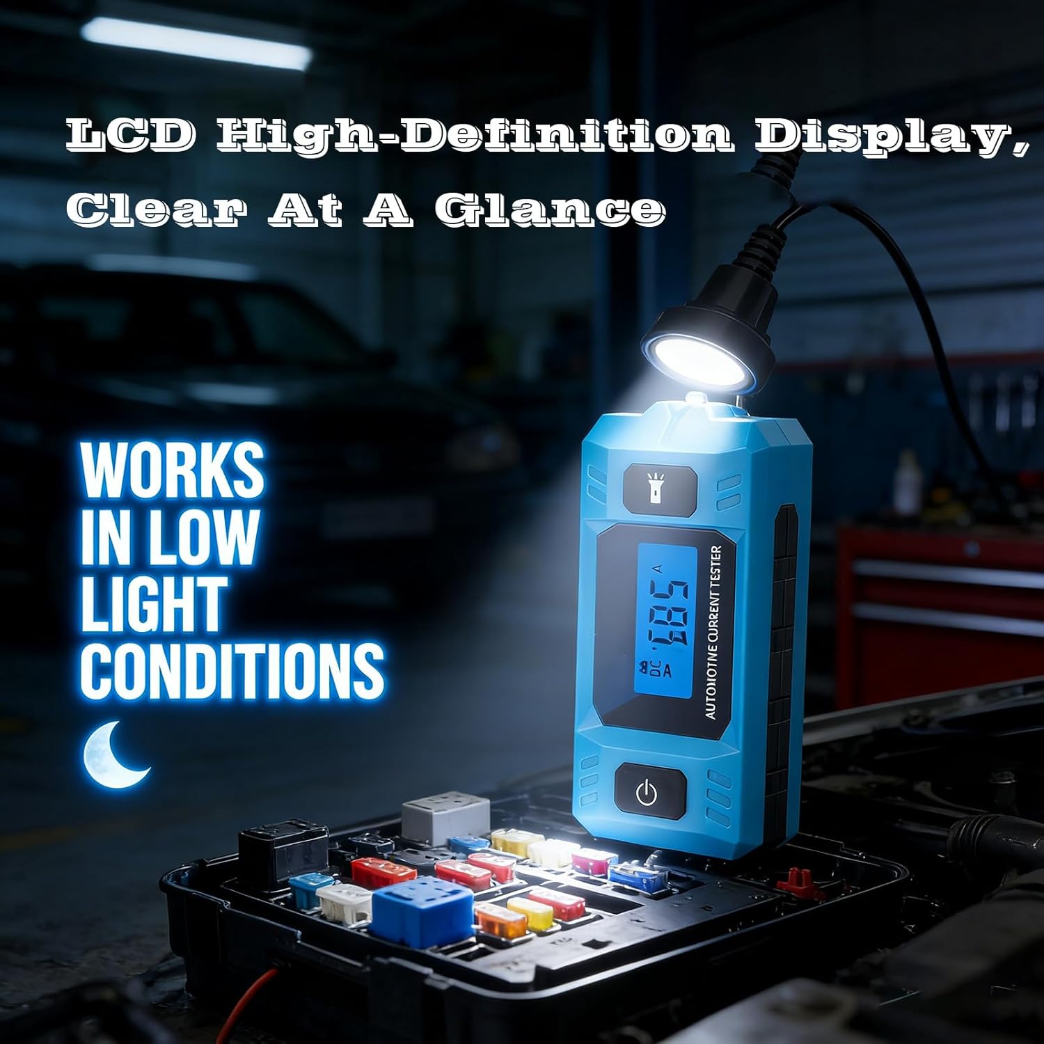 Automotive Circuit Fault Probe Tester, Car Circuit Probe Fuse Tester, Portable High-Precision Current Relay Tester with LED Display & Front Lighting for Various Vehicles (2Pcs)